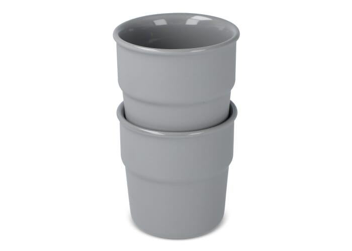 Set 2 mugs céramique 280 ml personnalisés InSideOut Fika Gris