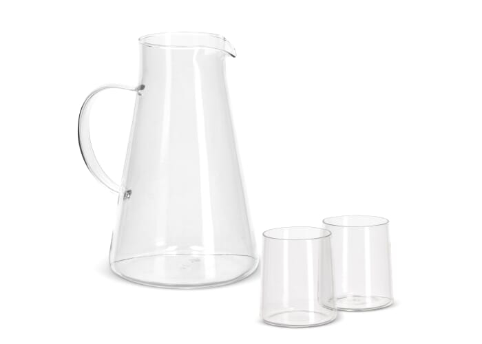 Set carafe 1,2 L et verres borosilicate publicitaire Elin Transparent