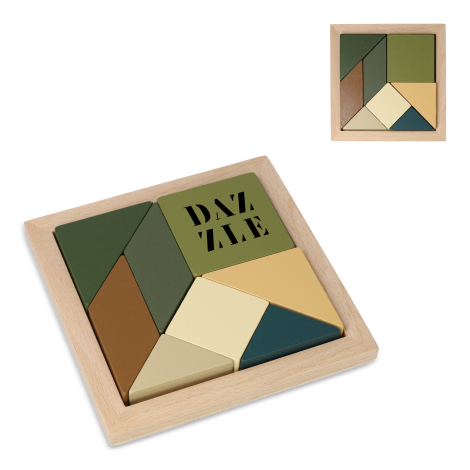 Tangram en bois personnalisable 7 pièces