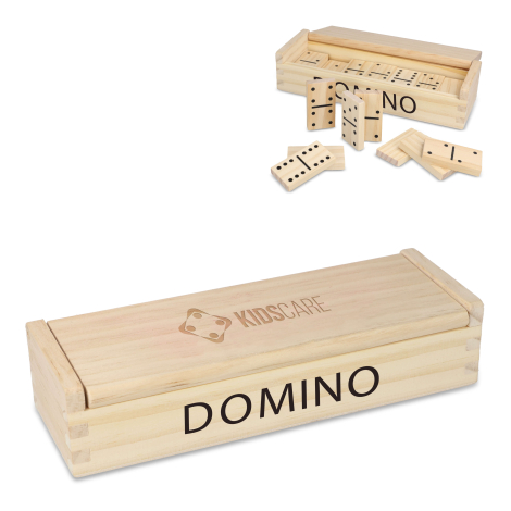 Jeu de 28 dominos promotionnel en bois avec boîte