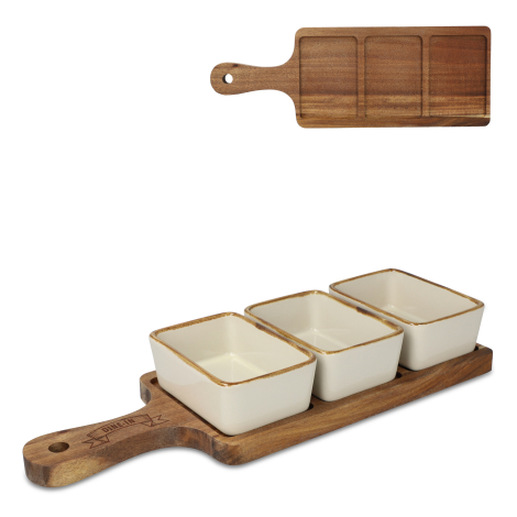 Planche personnalisée avec trois bols en céramique InSideOut