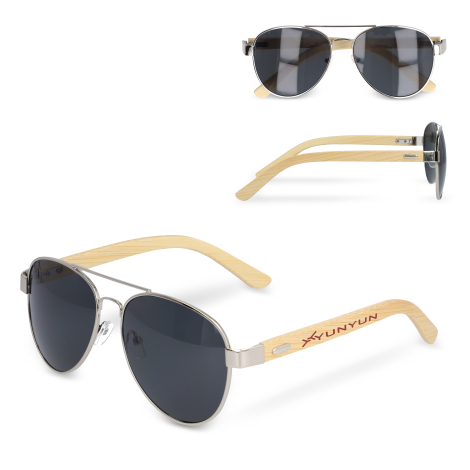 Lunettes aviateur à personnaliser avec branches bambou