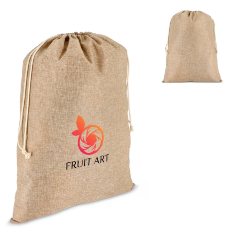 Sac cadeau personnalisable aspect jute 50 × 70 cm
