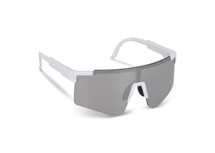 Lunettes de sport promotionnelles UV400 avec verres miroir Blanc