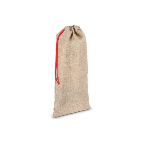 Pochette bouteille style jute à personnaliser 14×34 cm
