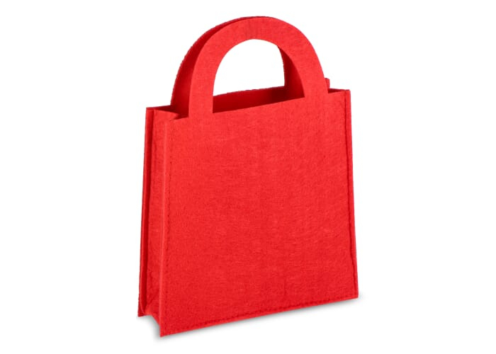 Mini sac en feutre promotionnel à anses 15×21 cm Rouge