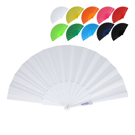 Éventail à main promotionnel en plastique et polyester
