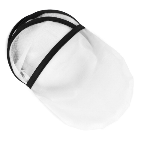 Pochette de rangement textile partiellement ouverte, sans personnalisation visible.