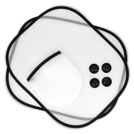 Ensemble de deux pare-soleil auto pliés avec ventouses posées à côté, sans marquage apparent.