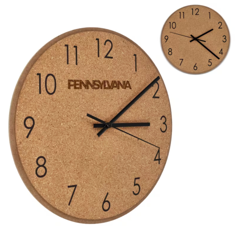 Horloge murale promotionnelle en liège