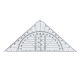 Équerre triangulaire seule présentée à plat, avec graduations visibles, sans personnalisation apparente.