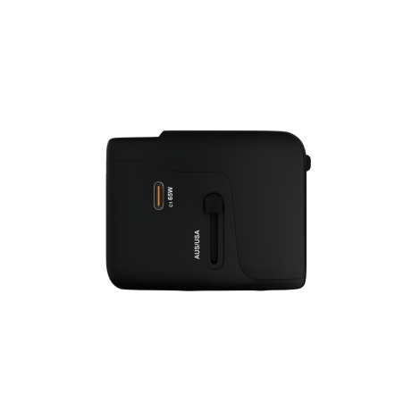 Vue latérale opposée de l’adaptateur sur fond blanc avec port unique et élément coulissant visible, aucune personnalisation appa