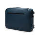 Sac convertible présenté de face sur fond blanc, de couleur bleu foncé, avec poche zippée horizontale visible et anneaux latérau