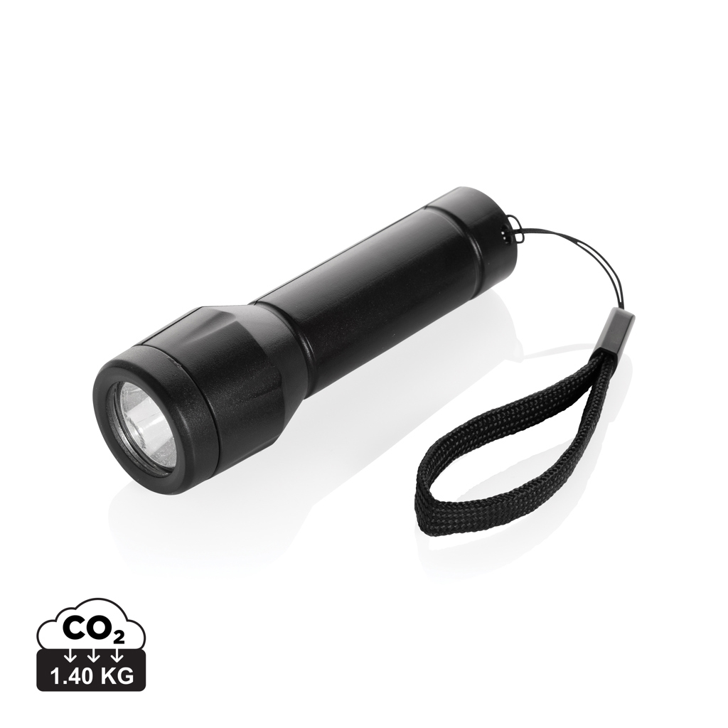 Lampe rechargeable USB recyclée promotionnelle Flara Noir