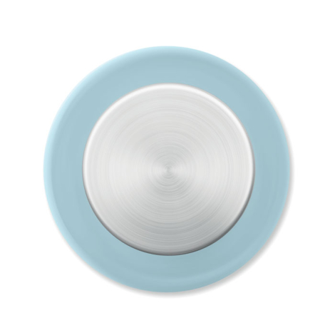 Vue de dessus du bouchon métallique posé sur la bouteille, montrant la surface circulaire du bouchon sans personnalisation visib