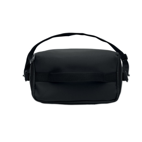 Vue du dessous d’un sac isotherme présenté sur fond blanc, montrant la base et la sangle de portage, sans marquage visible.