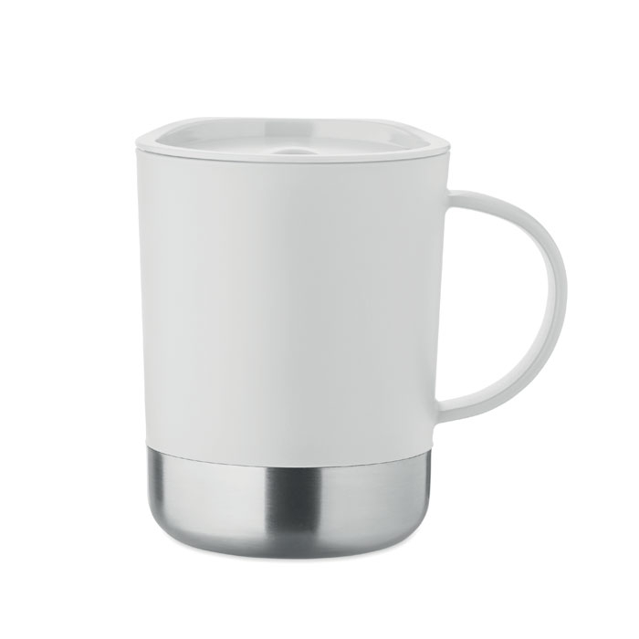 Mug à personnaliser 300 ml avec base en inox recyclé Beaker Blanc