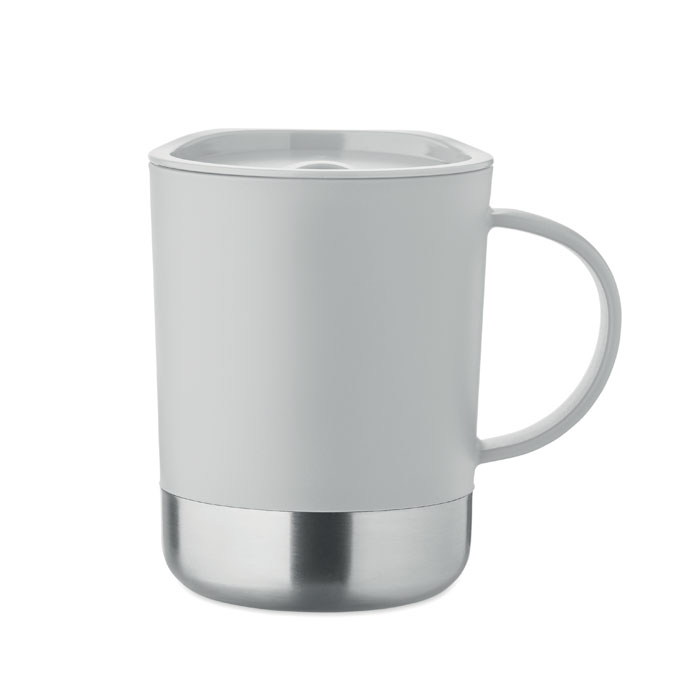 Mug à personnaliser 300 ml avec base en inox recyclé Beaker Gris