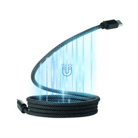 Câble magnétique publicitaire USB-C 60 W recyclé Braid