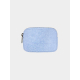 Porte-monnaie personnalisable bleu clair sans marquage, vue de face avec fermeture zippée latérale. Porte-monnaie personnalisable bleu clair sans marquage, vue de face avec fermeture zippée latérale.
