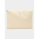 Housse ordinateur personnalisable en velours coton bio beige format M 15 pouces présentée sans personnalisation visible.