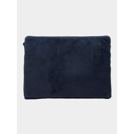 Housse ordinateur personnalisable en velours coton bio foncé format S 13 pouces présentée sans personnalisation visible.