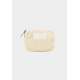 Porte-monnaie publicitaire personnalisable en velours coton bio clair, fermeture zippée latérale, présenté sans marquage visible Porte-monnaie publicitaire personnalisable en velours coton bio clair, fermeture zippée latérale, présenté sans marquage visible