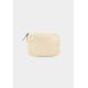 Porte-monnaie personnalisable en velours coton bio clair, vue de face, sans personnalisation visible. Porte-monnaie personnalisable en velours coton bio clair, vue de face, sans personnalisation visible.