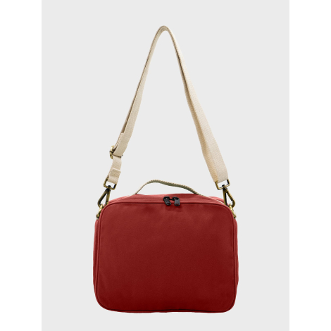 Sac isotherme rouge brique vu de face sans personnalisation visible.