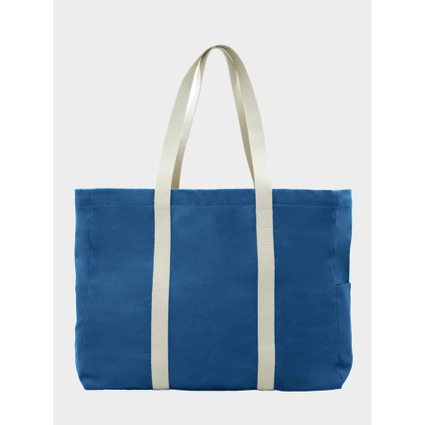 Sac de plage bleu roi vu de face sans étiquette ni personnalisation visible