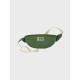 Sac banane enfant vert olive présentée de face sur fond uni avec fermeture zippée et sangle réglable claire, étiquette rectangul