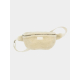 Sac banane en moumoute écrue vu de face avec zone vierge, sans marquage apparent.