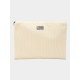 Housse ordinateur publicitaire personnalisable en velours coton bio clair format S 13 pouces avec marquage visible centré sur la