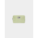 Trousse rectangulaire souple de couleur vert amande, vue de face sur fond neutre, fermeture zippée placée sur le côté gauche, av Trousse rectangulaire souple de couleur vert amande, vue de face sur fond neutre, fermeture zippée placée sur le côté gauche, av
