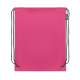 Vue arrière d’un sac à cordon rose présenté à plat sur fond blanc, avec cordons noirs et œillets métalliques en partie basse, sa