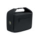 Sac déjeuner isotherme noir présenté en légère perspective sur fond blanc, avec compartiment principal zippé, poignée souple, po