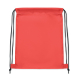 Vue arrière d’un sac à cordon enfant rouge présenté à plat sur fond blanc, avec cordons noirs et coins renforcés en partie basse Vue arrière d’un sac à cordon enfant rouge présenté à plat sur fond blanc, avec cordons noirs et coins renforcés en partie basse