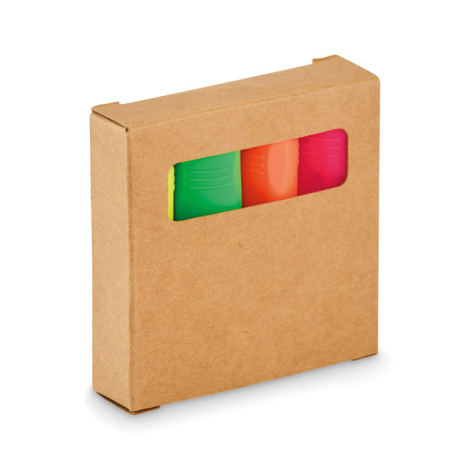 Jeu promotionnel de 4 surligneurs en boîte kraft High4