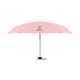 Parapluie compact présenté ouvert de face sur fond blanc, toile déployée horizontalement avec plusieurs panneaux visibles et per
