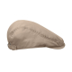 De profil sur fond clair, la casquette plate beige clair met en évidence la visière et les coutures latérales, sans marquage vis