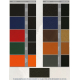 Nuancier de matières présentant plusieurs coloris, distinction entre faces extérieures et intérieures, sans marquage visible. Nuancier de matières présentant plusieurs coloris, distinction entre faces extérieures et intérieures, sans marquage visible.