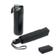 Bouteille à double paroi, parapluie pliable et coffret rectangulaire présentés ensemble sur fond neutre, sans personnalisation v