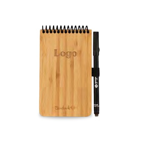 Bloc pocket effaçable A6 personnalisable couverture bambou