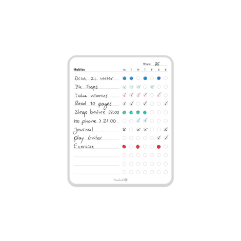 Suivi d’habitudes hebdomadaire adhésif personnalisable