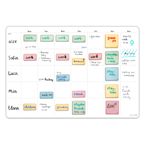 Calendrier hebdomadaire adhésif publicitaire