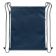 Sac à cordon bleu foncé présenté à plat sur fond blanc, vu de dos avec cordons visibles de chaque côté, sans marquage visible.