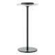 Lampe de table noire montée avec pied central, base circulaire et diffuseur rond avec bouton tactile au centre, personnalisation