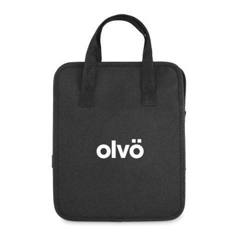 Organisateur replié en format sac carré avec deux anses sur le dessus, marquage visible centré sur la face avant.