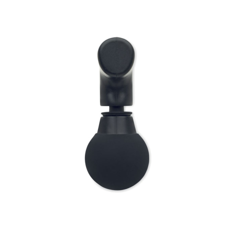 Vue de face du pistolet de massage montrant la tête sphérique et la base de la poignée, sans marquage visible.