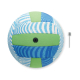 Ballon vu de face avec valve de gonflage visible sur panneau vert et aiguille positionnée à côté, sans personnalisation apparent Ballon vu de face avec valve de gonflage visible sur panneau vert et aiguille positionnée à côté, sans personnalisation apparent